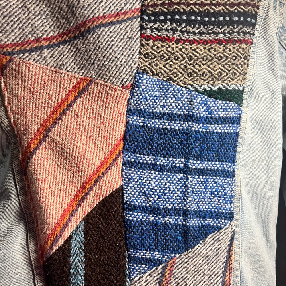 Levi's Multicolor Patchwork Jean Jacket L - image 14